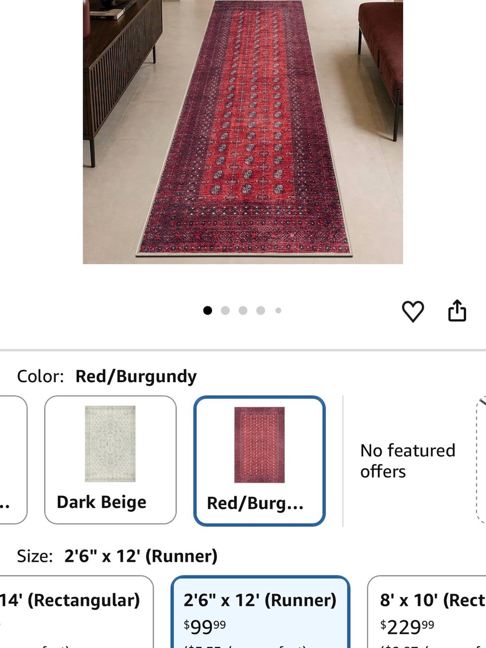 Red/Burgundy Runner Rug - Home Accents